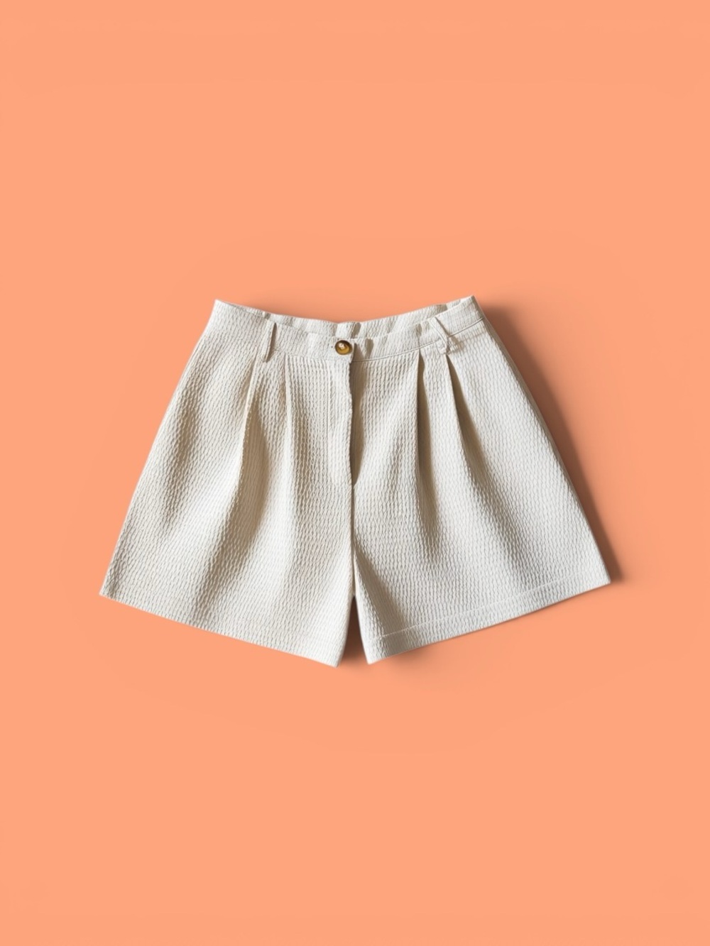 Women’s High-Waist Cream Summer Shorts